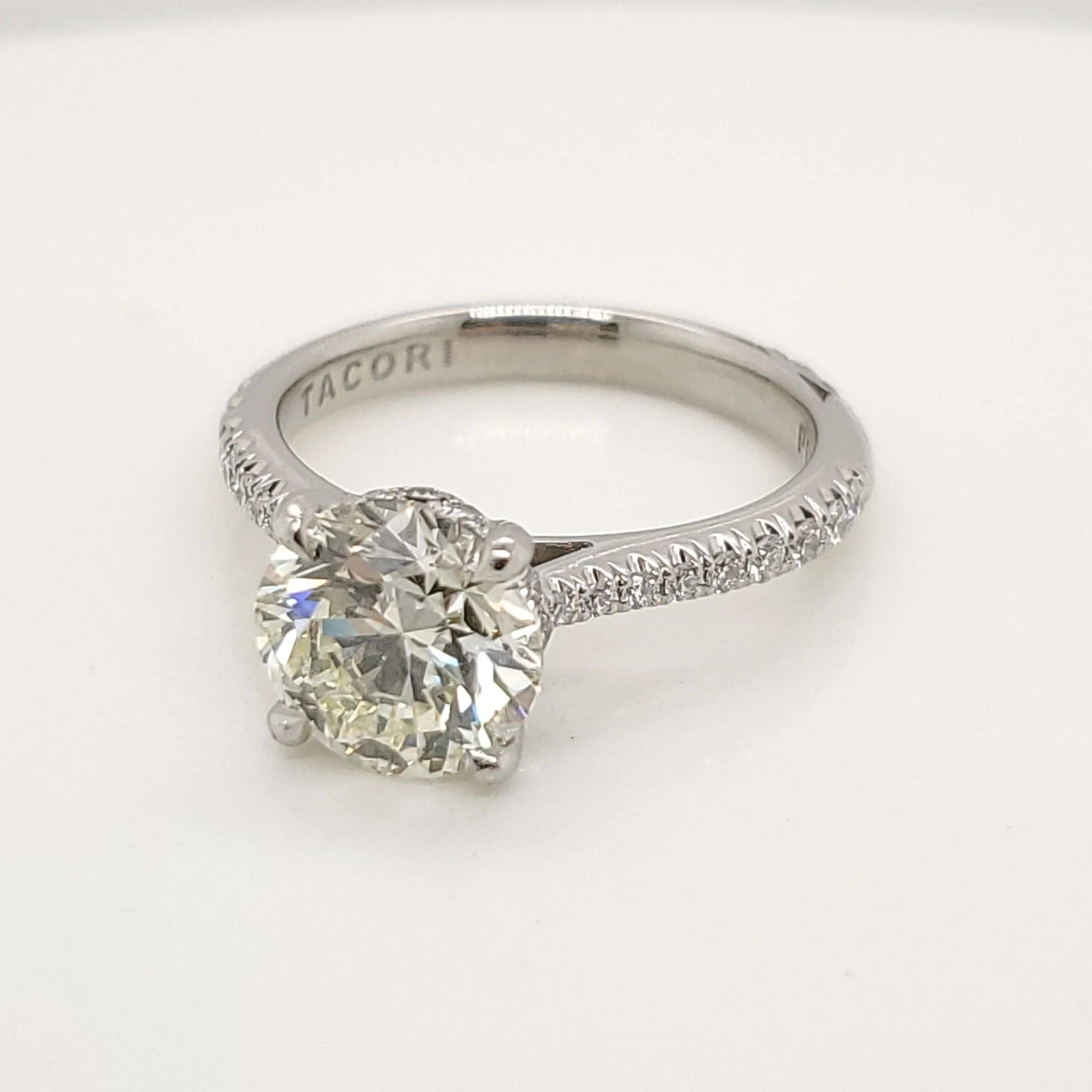 Platinum 2.32 Carat Round Brilliant Cut Diamond Engagement Ring