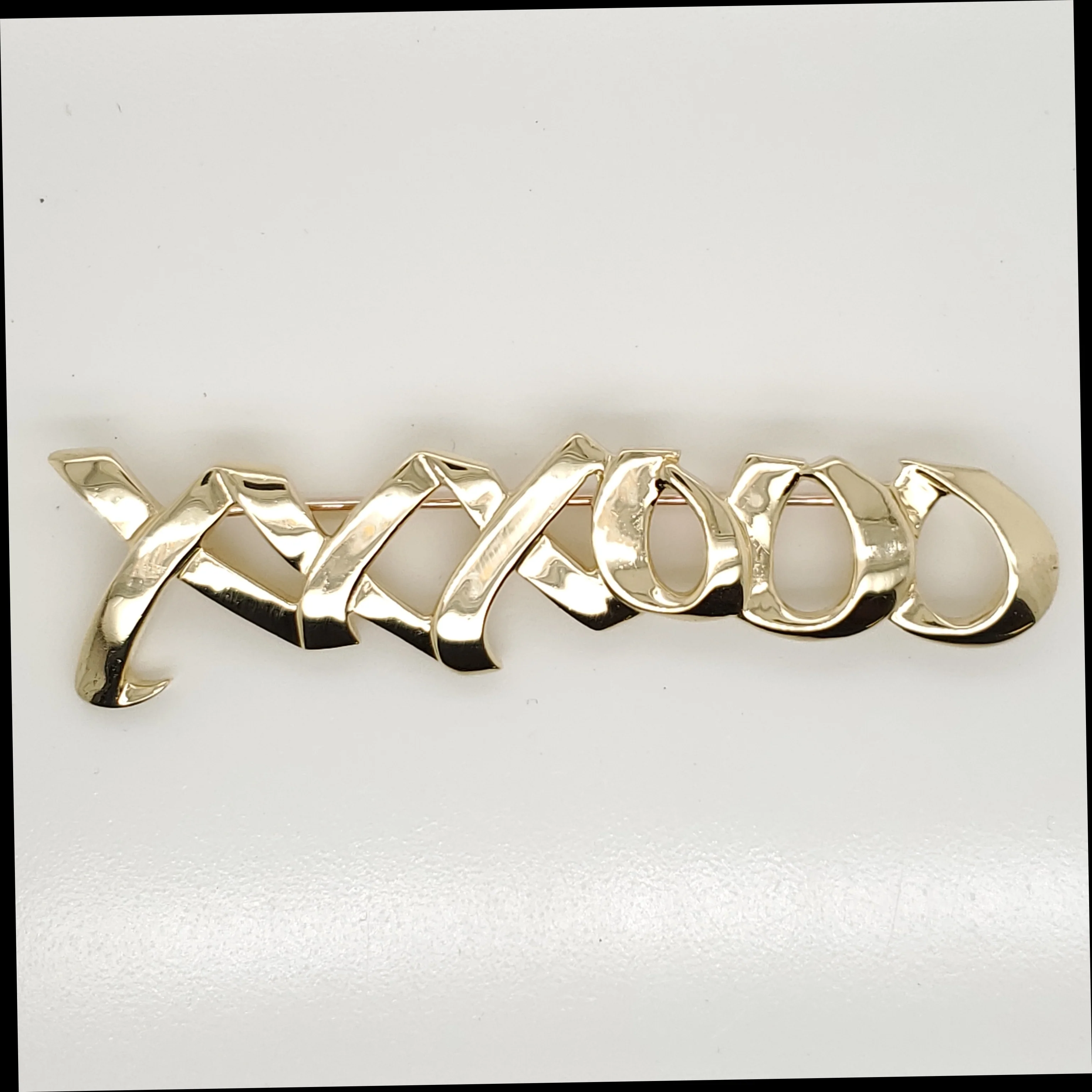 Pre - Owned Vintage Tiffany 18kt Yellow Gold X and O Brooch