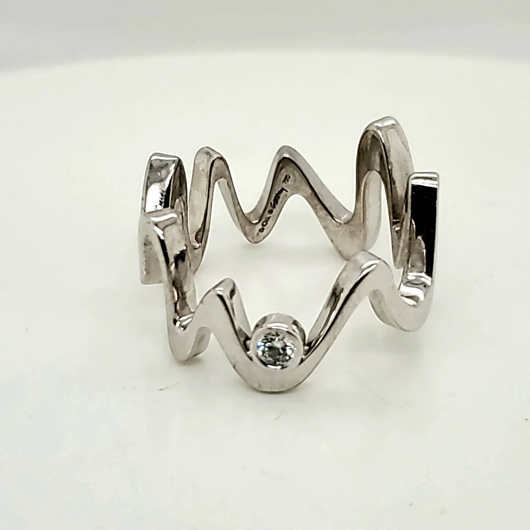Tiffany & Co Frank Gehry 18kt White Gold And Diamond Ring