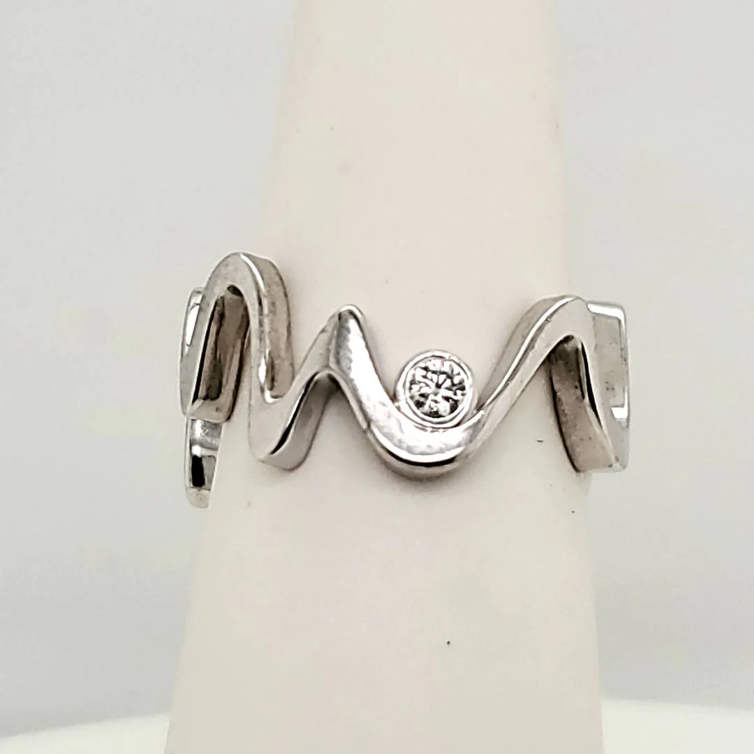 Tiffany & Co Frank Gehry 18kt White Gold And Diamond Ring - Image 2