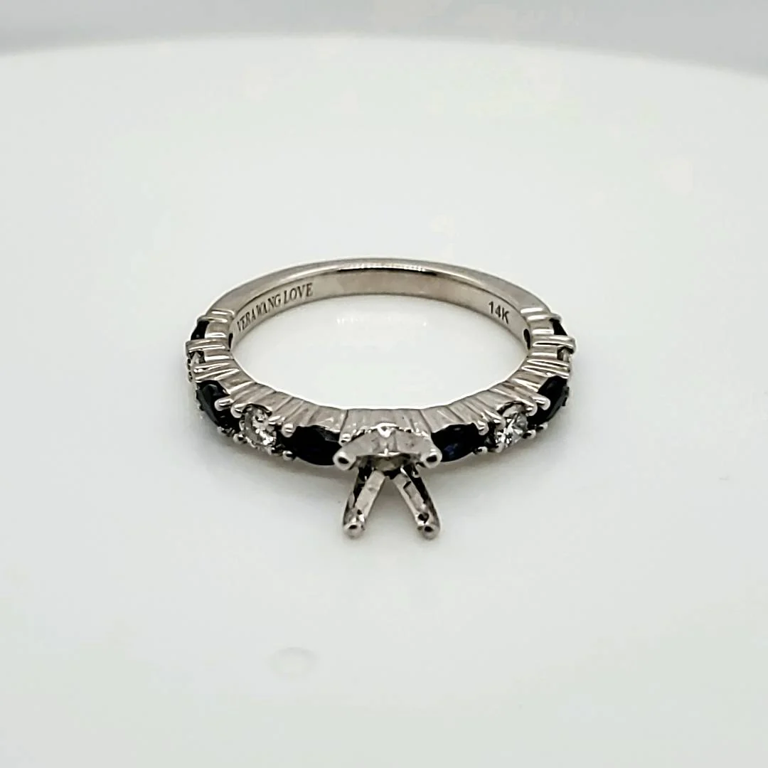 Vera Wang 14kt White Gold Sapphire and Diamond Engagement Ring Mounting