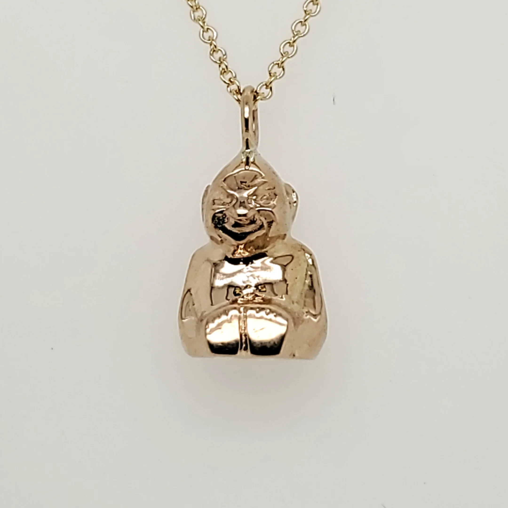 Vintage 14kt Yellow Gold Billiken Charm Necklace