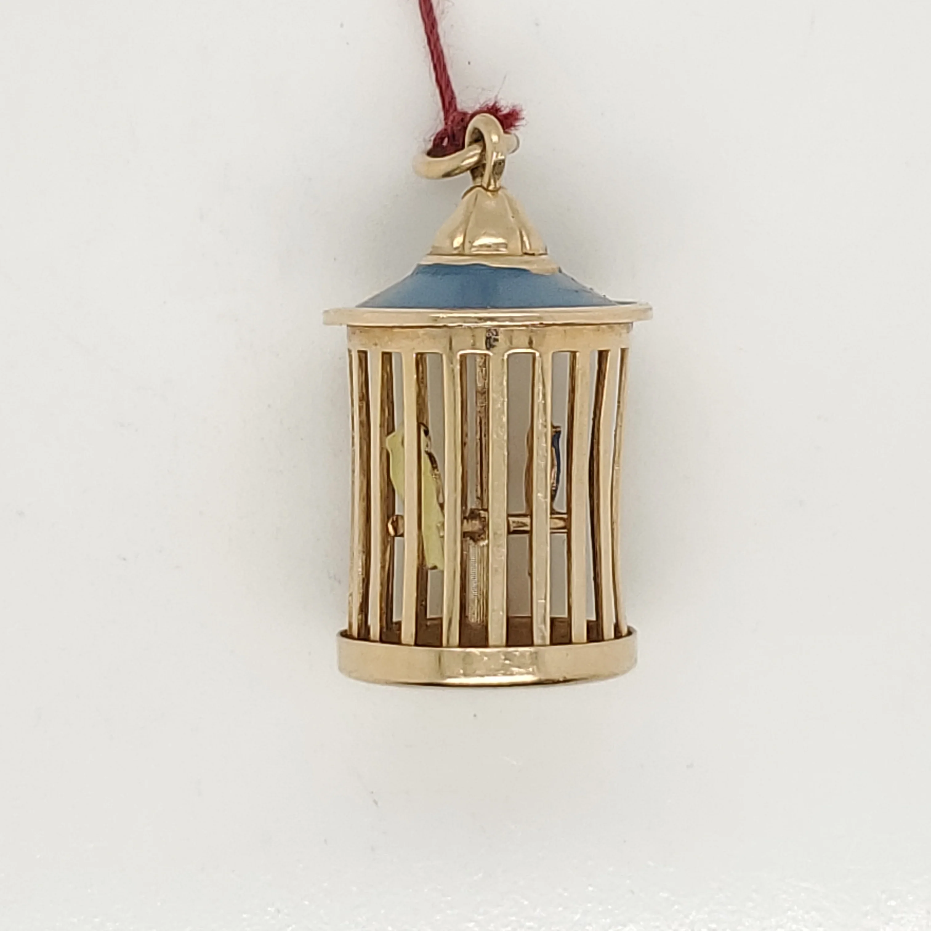 Vintage 14kt Yellow Gold Bird Cage Charm