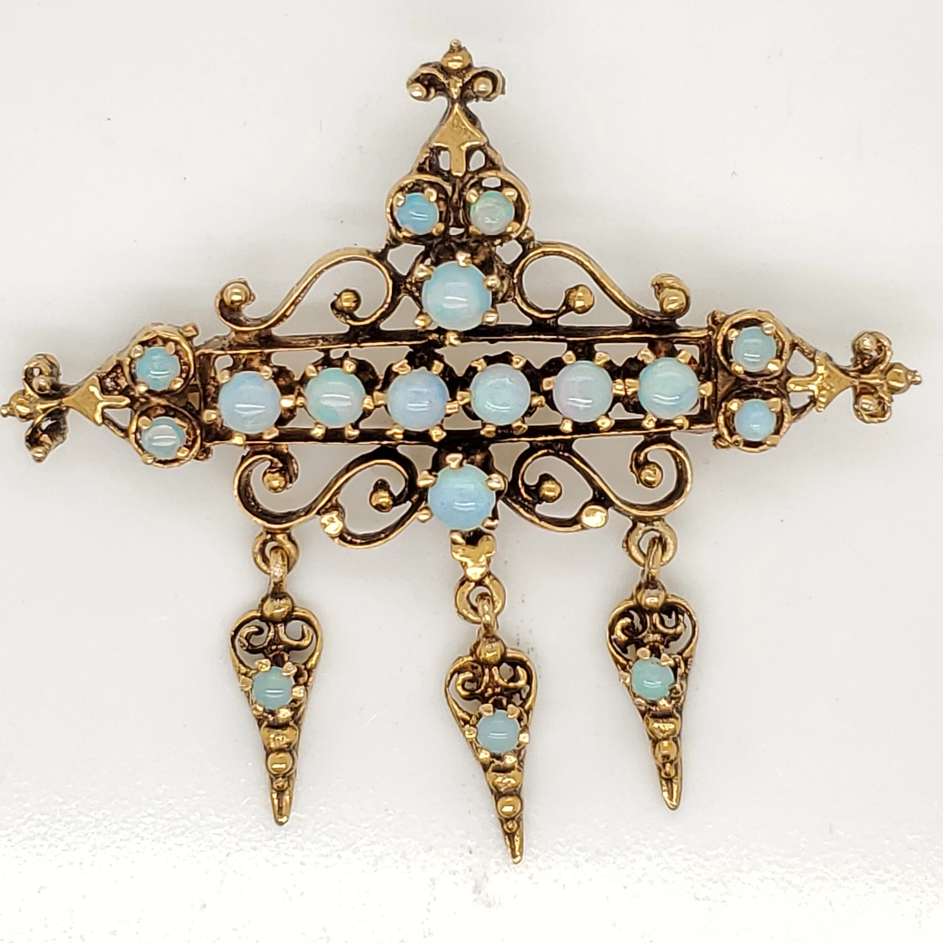 Vintage 14kt Yellow Gold Opal Brooch/Pendant