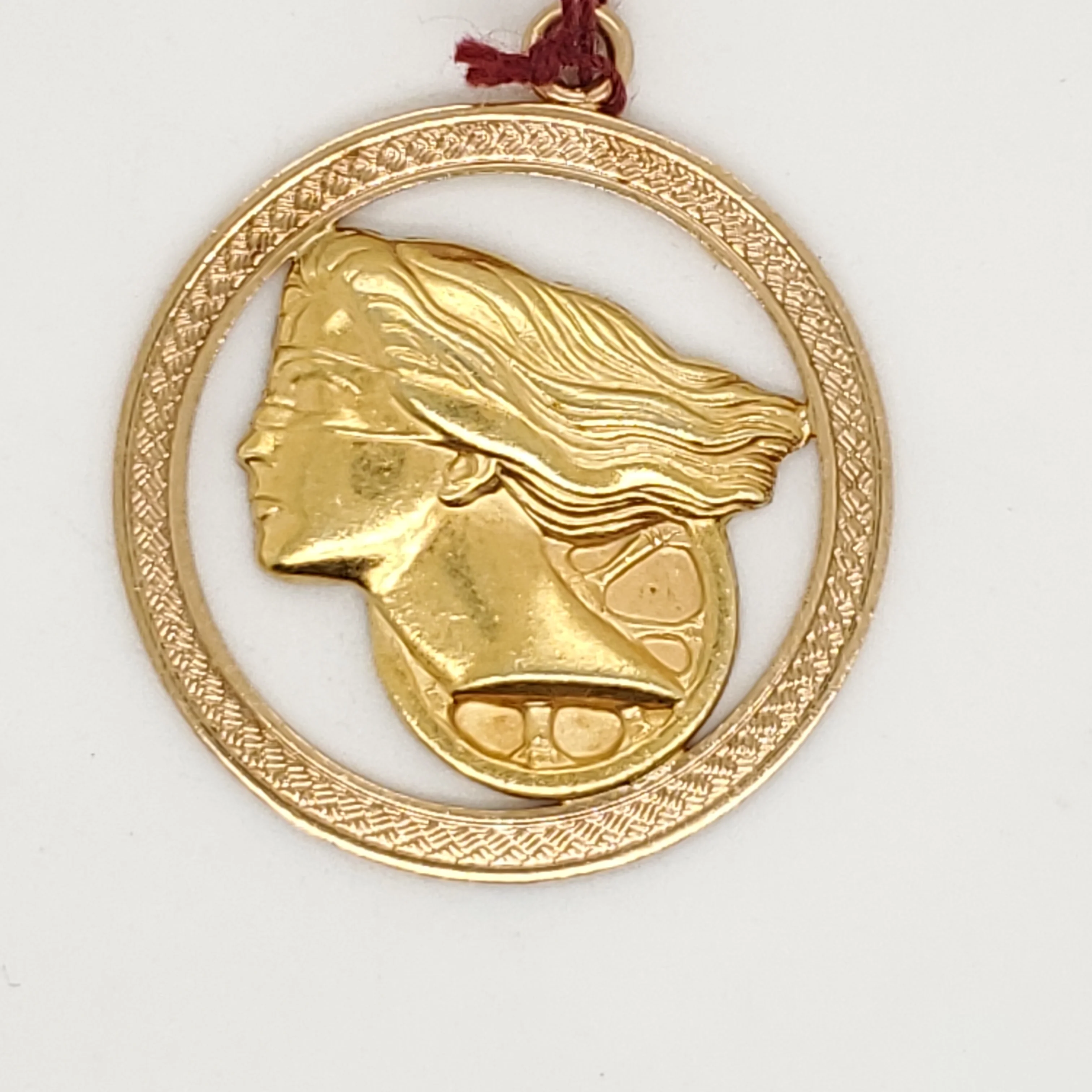 Vintage 18kt Yellow Gold  Lady Fortuna Charm