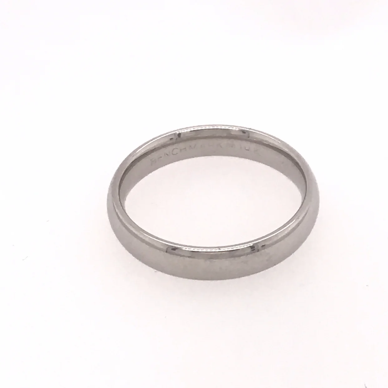 White Gold Benchmark Wedding Band Size 5